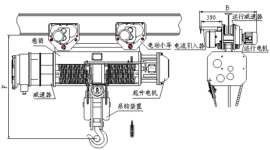 BCD型防爆電動(dòng)葫蘆圖紙結(jié)構(gòu)圖